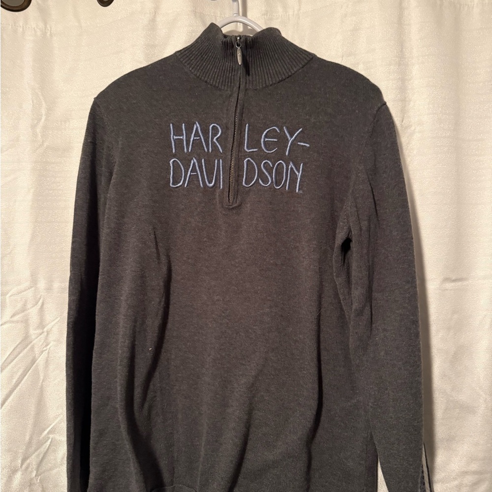 Harley-Davidson Men's Charcoal Zip-Up Sweater